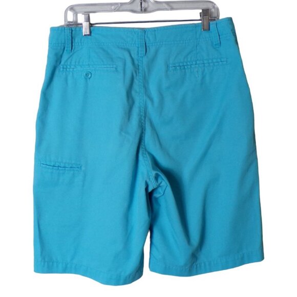 CSG Champs Sports Gear 6 Pocket Aqua Shorts Twill  Flat Front Sz 32 Kencore #467 - Picture 2 of 5